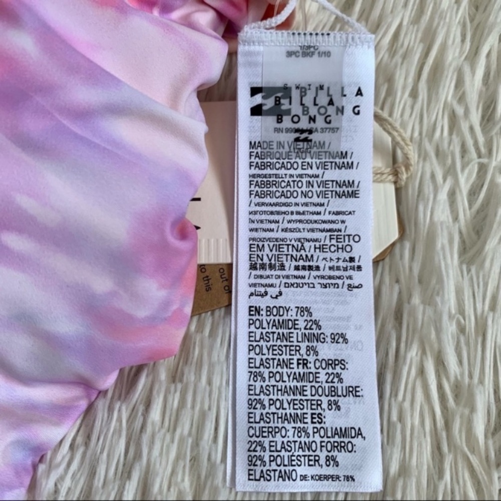 Billabong Keep It Mellow Pink/Purple Cheeky Tie Dye Fiji Bikini Set•NWT - Picture 10 of 13